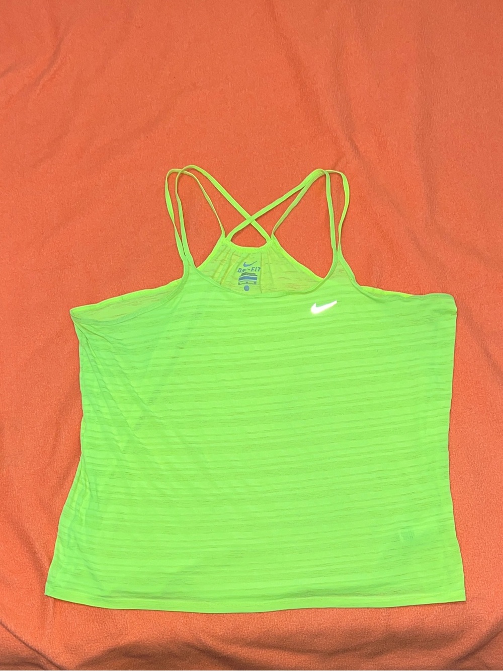 Nike Dri-Fit Neon Yellow Cami Top Women’s Size XL Activewear Sportswear Fitness